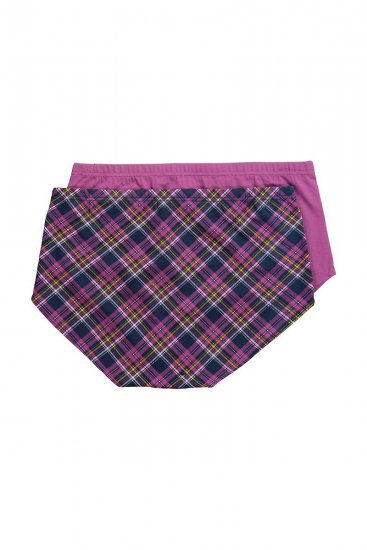 Ulla Popken 851071 Slip a quadri in cotone biologico confezione da 2 Viola - Slip - 