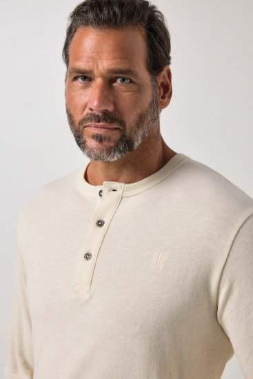 JP1880 851075 T-shirt henley a maniche lunghe Grigio sabbia TALL - TALL T-shirts - T-Shirt per Uomini Alti