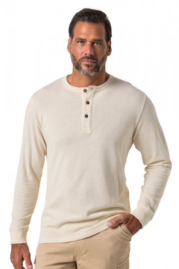 JP1880 851075 T-shirt henley a maniche lunghe Grigio sabbia TALL - TALL T-shirts - T-Shirt per Uomini Alti