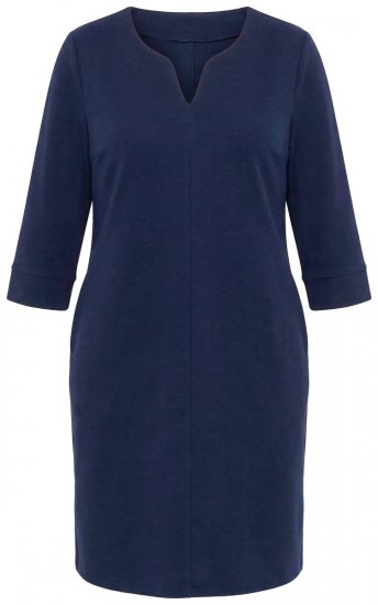 Ulla Popken 851220 Abito con maniche a 3/4 Blu scuro - Abiti - Vestiti per tutte le taglie