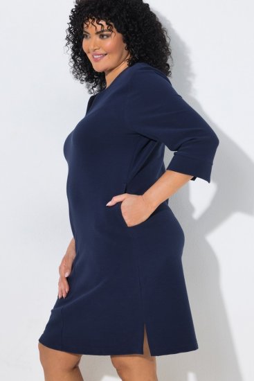 Ulla Popken 851220 Abito con maniche a 3/4 Blu scuro - Abiti - Vestiti per tutte le taglie
