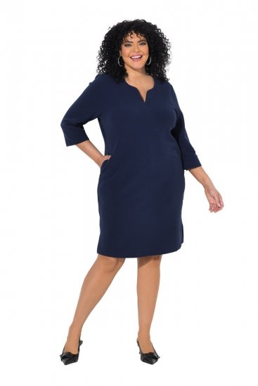 Ulla Popken 851220 Abito con maniche a 3/4 Blu scuro - Abiti - Vestiti per tutte le taglie