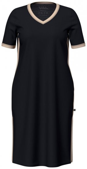 Ulla Popken 851237 Camicia da notte a righe Nero - Camicie da notte - 