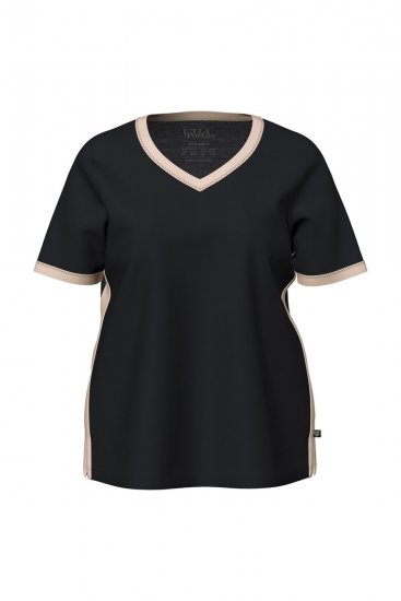 Ulla Popken 851245 Pigiama a righe Nero - Pigiami/Loungewear - 