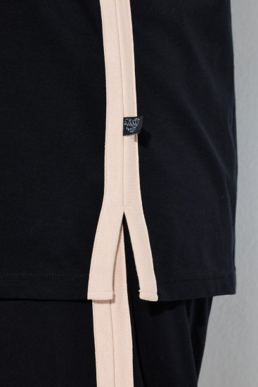 Ulla Popken 851245 Pigiama a righe Nero - Pigiami/Loungewear - 