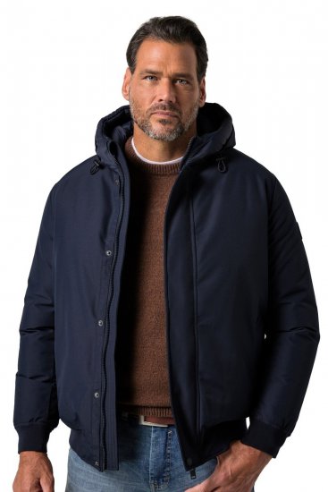 JP1880 851320 Giacca con cappuccio e fodera calda Blu scuro - Giubbotti - Giubbotti Uomo Taglie Forti