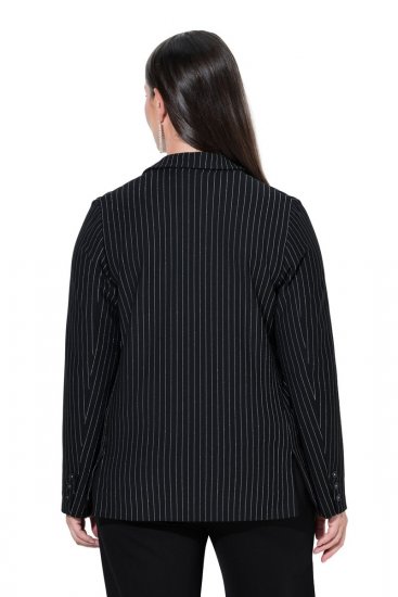 Ulla Popken 851341 Blazer elasticizzato gessato Nero - Blazer - Blazer Taglie Forti da Donna