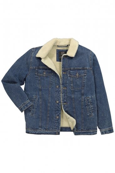 JP1880 851363 Giacca di jeans con fodera teddy Blu denim - Giubbotti - Giubbotti Uomo Taglie Forti