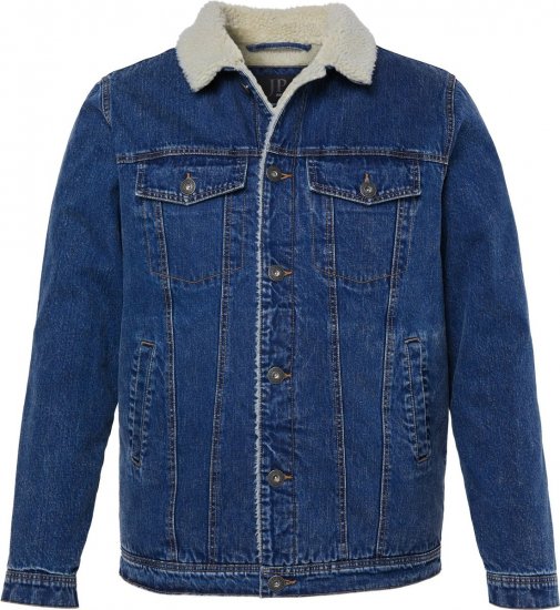 JP1880 851363 Giacca di jeans con fodera teddy Blu denim - Giubbotti - Giubbotti Uomo Taglie Forti