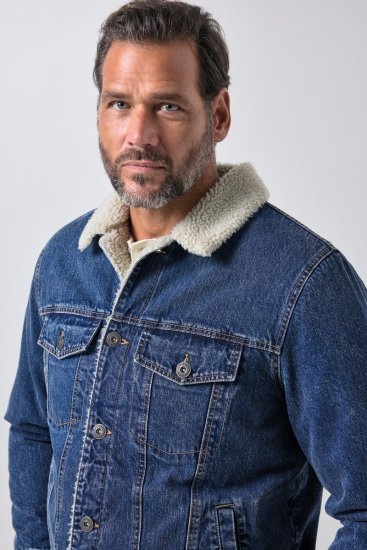 JP1880 851363 Giacca di jeans con fodera teddy Blu denim TALL - TALL giubbotti - Giacche TALL per uomo alto