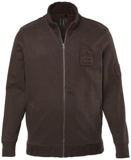 JP1880 851387 Felpa con zip Nocciola TALL - TALL felpe - Felpe TALL per uomo alto
