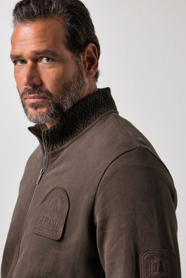 JP1880 851387 Felpa con zip Nocciola TALL - TALL felpe - Felpe TALL per uomo alto