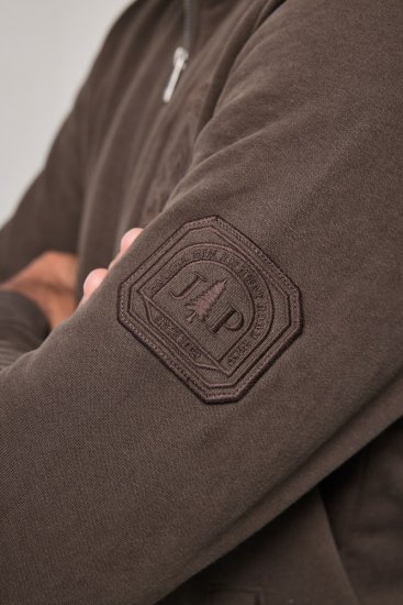 JP1880 851387 Felpa con zip Nocciola TALL - TALL felpe - Felpe TALL per uomo alto