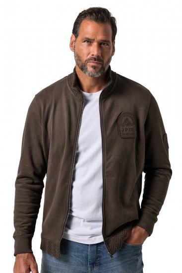 JP1880 851387 Felpa con zip Nocciola TALL - TALL felpe - Felpe TALL per uomo alto