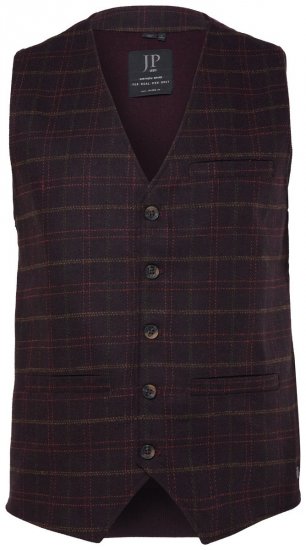 JP1880 851393 Gilet in tweed a quadri Bordeaux - Abiti - Abiti da Uomo Taglie Forti