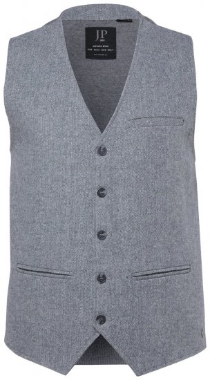JP1880 851399 Gilet in misto lana con dorso in maglia Grigio chiaro - Abiti - Abiti da Uomo Taglie Forti