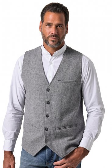 JP1880 851399 Gilet in misto lana con dorso in maglia Grigio chiaro - Abiti - Abiti da Uomo Taglie Forti