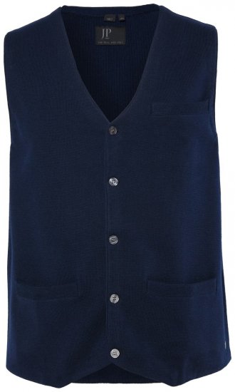 JP1880 851421 Gilet in maglia con scollo a V Blu scuro - Abiti - Abiti da Uomo Taglie Forti