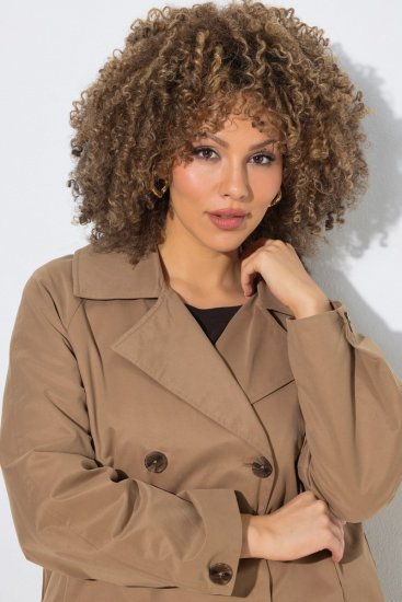 Ulla Popken 851435 Trench Marrone - Cappotti - Cappotti taglie forti da donna