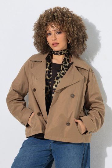 Ulla Popken 851435 Trench Marrone - Cappotti - Cappotti taglie forti da donna