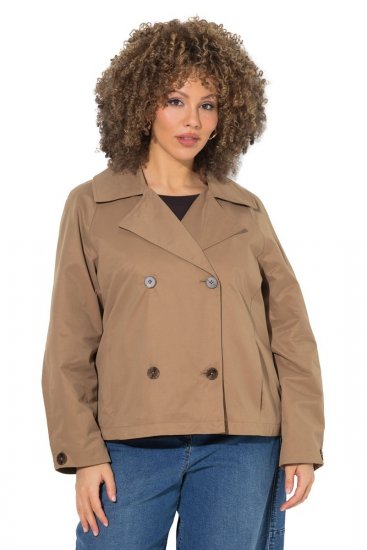 Ulla Popken 851435 Trench Marrone - Cappotti - Cappotti taglie forti da donna