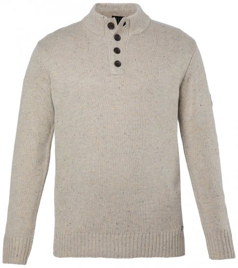JP1880 851436 Maglione in maglia con collo a bottoni Marrone noce TALL - TALL felpe - Felpe TALL per uomo alto