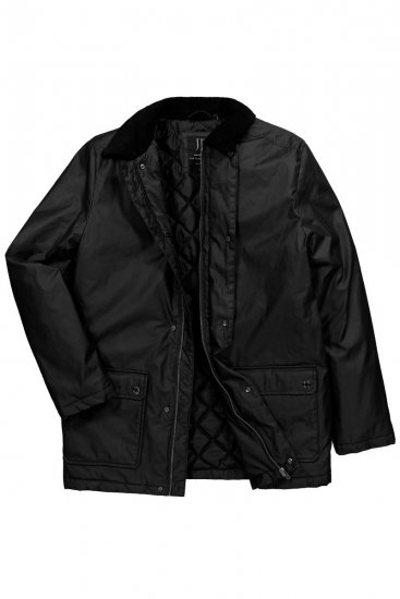 JP1880 851493 Giacca cerata con collo in velluto a coste Nero - Giubbotti - Giubbotti Uomo Taglie Forti