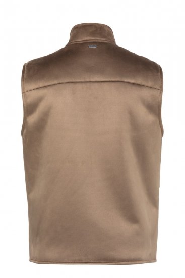 JP1880 851516 Gilet effetto camoscio con fodera teddy Beige - Giubbotti - Giubbotti Uomo Taglie Forti