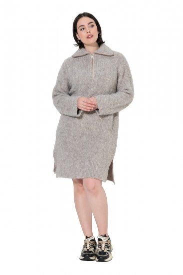 Ulla Popken 851563 Abito in maglia a maniche lunghe Beige - Abiti - Vestiti per tutte le taglie