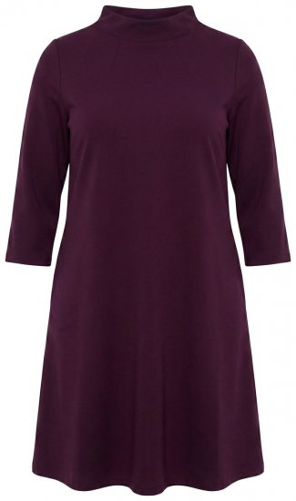 Ulla Popken 851664 Abito in jersey con collo alto Prugna - Abiti - Vestiti per tutte le taglie