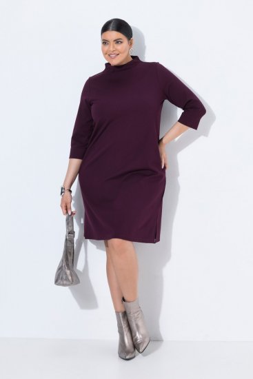 Ulla Popken 851664 Abito in jersey con collo alto Prugna - Abiti - Vestiti per tutte le taglie