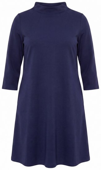 Ulla Popken 851664 Abito in jersey svasato con tasche Blu scuro - Abiti - Vestiti per tutte le taglie