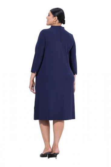 Ulla Popken 851664 Abito in jersey svasato con tasche Blu scuro - Abiti - Vestiti per tutte le taglie