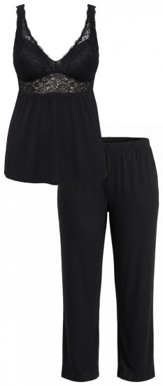 Ulla Popken 851693 Pigiama Nero - Pigiami/Loungewear - 