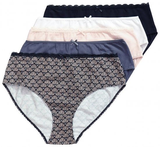 Ulla Popken 851730 Slip fantasia confezione da 5 Beige - Slip - 
