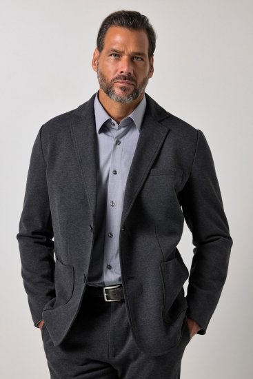 JP1880 Naples Flexnamic Blazer in jersey Grigio scuro melange - Abiti - Abiti da Uomo Taglie Forti