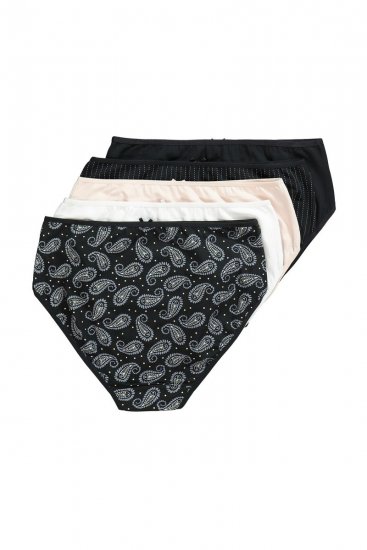Ulla Popken 851752 Slip a righe confezione da 5 Nero - Slip - 