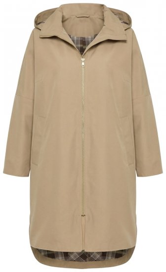 Ulla Popken 851764 Cappotto oversize con cappuccio staccabile Sabbia - Cappotti - Cappotti taglie forti da donna