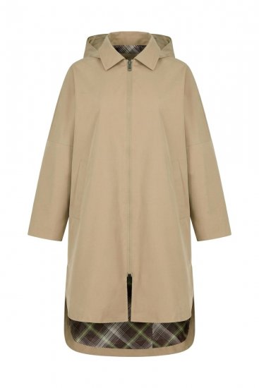 Ulla Popken 851764 Cappotto oversize con cappuccio staccabile Sabbia - Cappotti - Cappotti taglie forti da donna