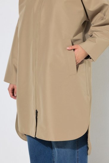 Ulla Popken 851764 Cappotto oversize con cappuccio staccabile Sabbia - Cappotti - Cappotti taglie forti da donna