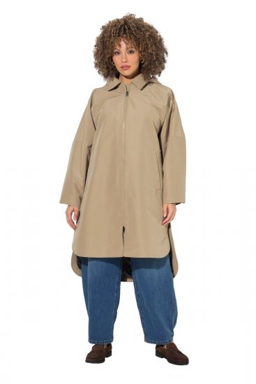 Ulla Popken 851764 Cappotto oversize con cappuccio staccabile Sabbia - Cappotti - Cappotti taglie forti da donna