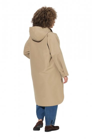 Ulla Popken 851764 Cappotto oversize con cappuccio staccabile Sabbia - Cappotti - Cappotti taglie forti da donna
