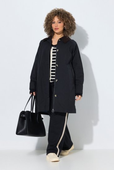 Ulla Popken 851765 Cappotto in velluto a coste Blu scuro - Cappotti - Cappotti taglie forti da donna