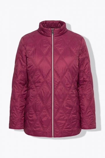 Ulla Popken 851777 Giacca trapuntata HYPRAR con collo alto Bordeaux - Giacche - Giacche taglie forti da donna