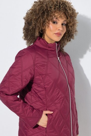 Ulla Popken 851777 Giacca trapuntata HYPRAR con collo alto Bordeaux - Giacche - Giacche taglie forti da donna
