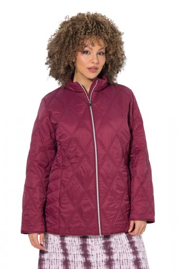 Ulla Popken 851777 Giacca trapuntata HYPRAR con collo alto Bordeaux - Giacche - Giacche taglie forti da donna
