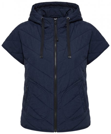 Ulla Popken 851785 Gilet trapuntato oversize con cappuccio Blu scuro - Gilet - 