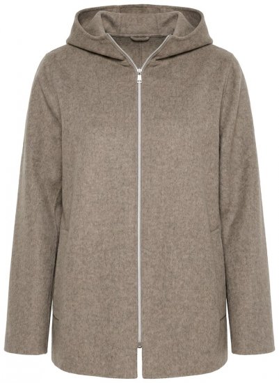 Ulla Popken 851788 Cappotto di lana Marrone chiaro - Cappotti - Cappotti taglie forti da donna