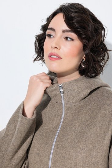 Ulla Popken 851788 Cappotto di lana Marrone chiaro - Cappotti - Cappotti taglie forti da donna