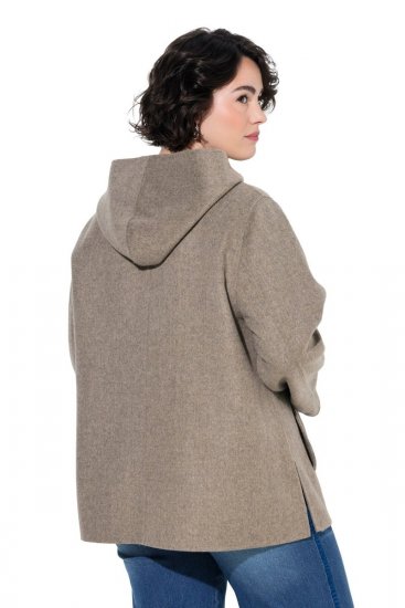 Ulla Popken 851788 Cappotto di lana Marrone chiaro - Cappotti - Cappotti taglie forti da donna